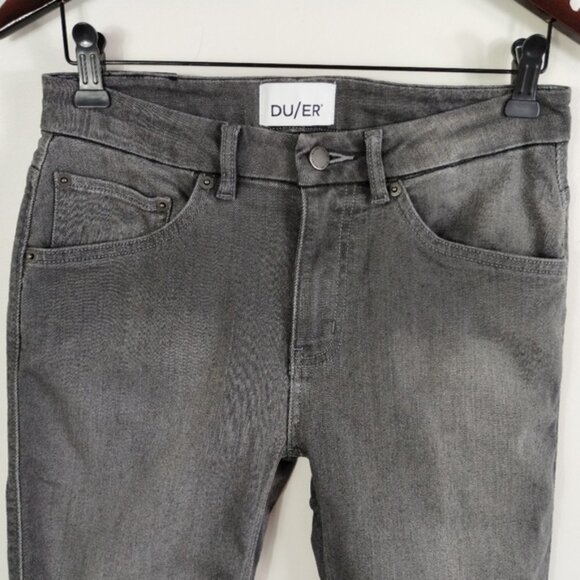 DUER Skinny Jeans Size 28 Gray Mid Rise Neutral Stretch Cotton Blend WFLK2 - Picture 3 of 13